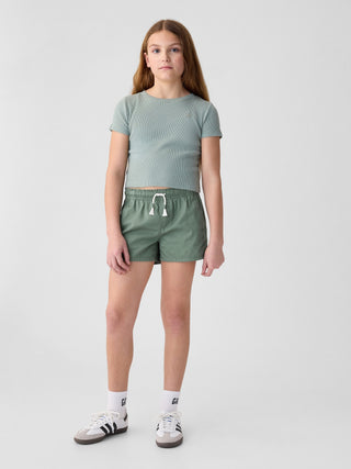 Short con Cintura Elástica de Algodón, Niña
