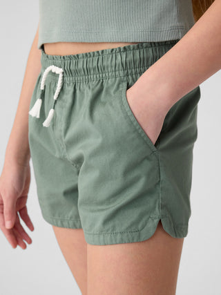 Short con Cintura Elástica de Algodón, Niña