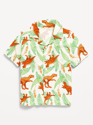 Camisa Manga Corta Estampado Dinosaurios, Bebé