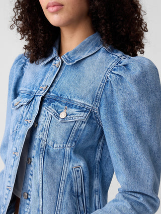 Chaqueta Denim con Detalle Hombreras.