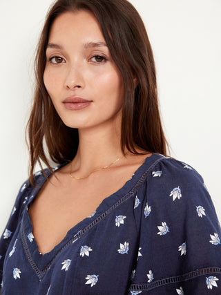 Blusa Manga Corta con Volantes
