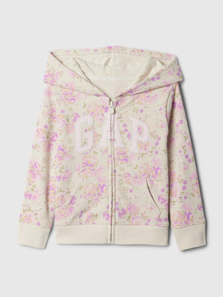 Sudadera con Zipper Estampado Floral, Bebé