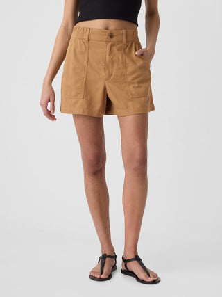 Short Talle Alto con Bolsillos de Algodón.