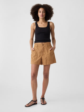 Short Talle Alto con Bolsillos de Algodón.