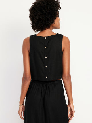 Camiseta sin Mangas con Detalle Botones