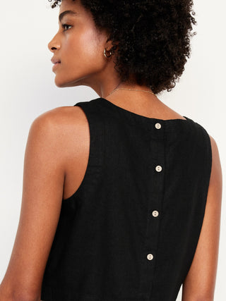 Camiseta sin Mangas con Detalle Botones