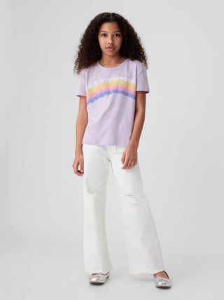 Camiseta Manga Corta con Gráfico, Niña