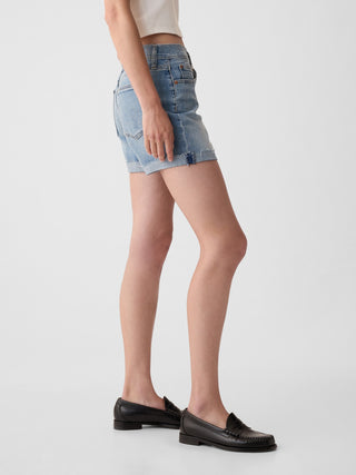 Short Denim Talle Alto con Bolsillos