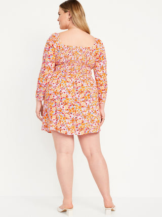 Vestido Manga Larga con Escote Corazón