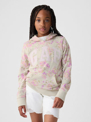 Sudadera con Capucha con Estampado Floral, Niña.