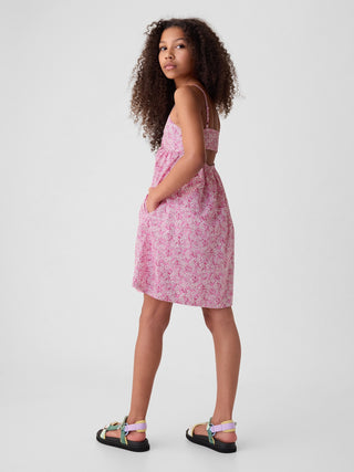 Vestido de Tirantes con Estampado Floral ,Niña