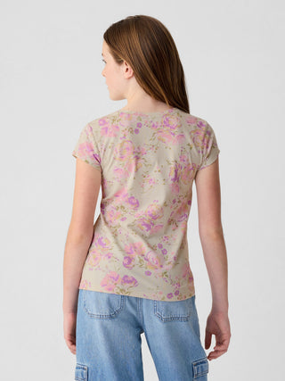 Camiseta Manga Corta con Logo, Niña