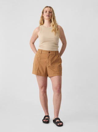 Short Talle Alto con Bolsillos de Algodón.