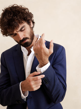 Blazer de Traje Slim Fit con Bolsillos