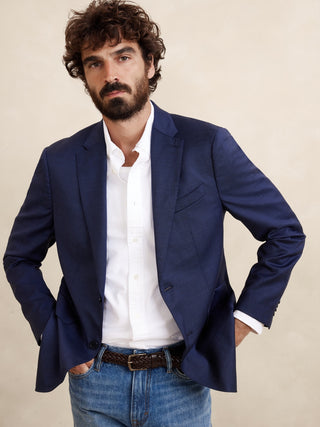 Blazer de Traje Slim Fit con Bolsillos