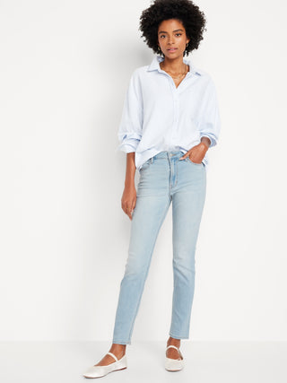 Jeans Ajustado Talle Alto con Bolsillos