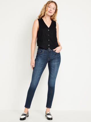 Jeans Skinny Talle Alto con Bolsillos