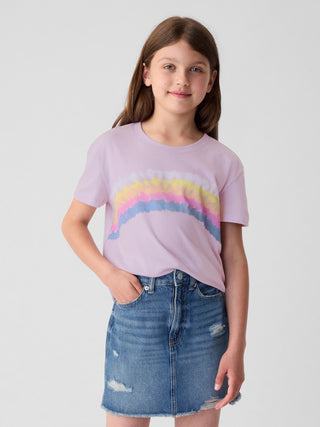 Camiseta Manga Corta con Gráfico, Niña