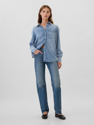 Camisa Denim Oversize de Algodón