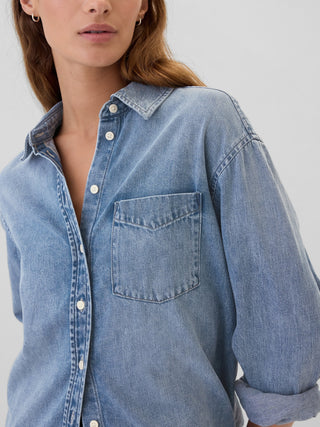 Camisa Denim Oversize de Algodón