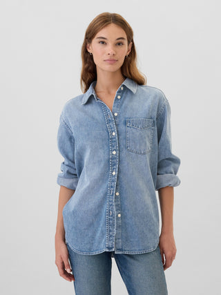 Camisa Denim Oversize de Algodón