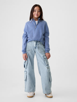 Jeans Holgados Talle Alto con Bolsillos, Niña
