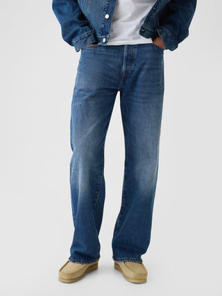 Jeans Holgado Talle Medio con Bolsillos