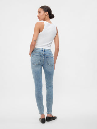 Jeans Skinny Talle Medio con Bolsillos