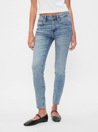 Jeans Skinny Talle Medio con Bolsillos