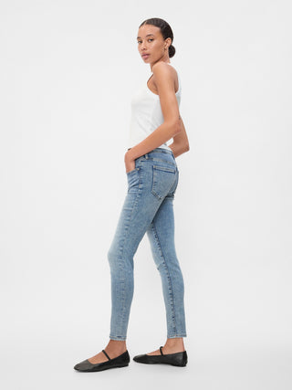 Jeans Skinny Talle Medio con Bolsillos