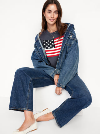 Sudadera Cuello Redondo con Gráfico Bandera