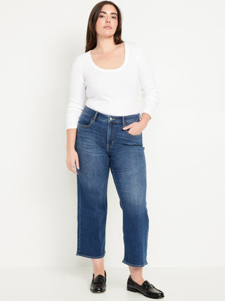 Jeans Wide Leg Talle Alto con Bolsillos