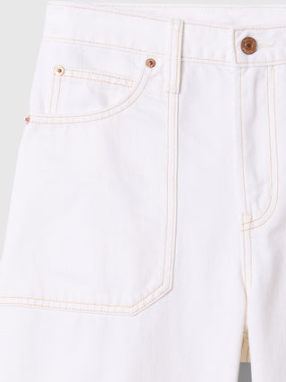 Jeans Barrel Talle Alto con Bolsillos