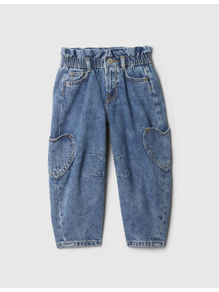 Jeans con Cintura Elástica Bolsillos Corazón, Bebé
