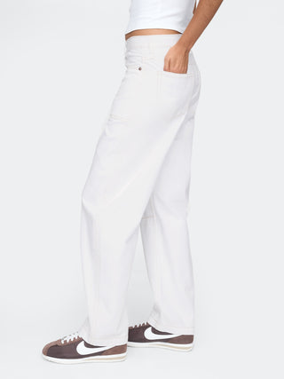 Jeans Barrel Talle Alto con Bolsillos