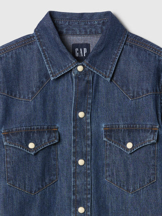 Camisa Denim Manga Larga, Niño