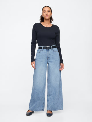 Jeans Corte Baggy Talle Alto