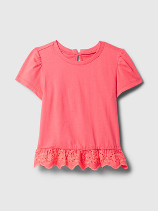 Camiseta Peplum con Detalle Volante, Bebé