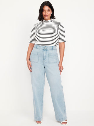 Jeans Talle Alto con Bolsillos Delanteros