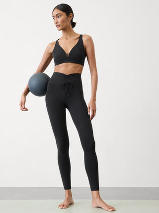 Elation Legging Talle Alto con Detalle Fruncido