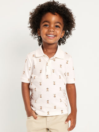 Polo Manga Corta de Algodón con Estampado, Bebé
