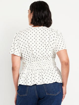 Blusa Cuello V con Botones Delanteros