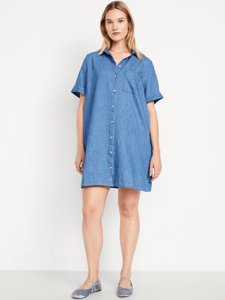 Vestido Camisero Denim de Algodón