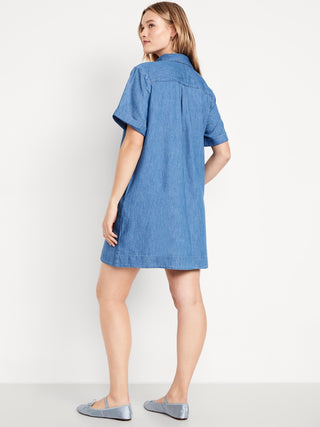 Vestido Camisero Denim de Algodón