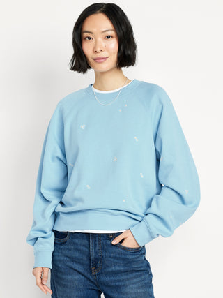 Sudadera Cuello Redondo con Estampado Floral