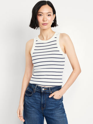 Camiseta Ajustada con Estampado de Rayas