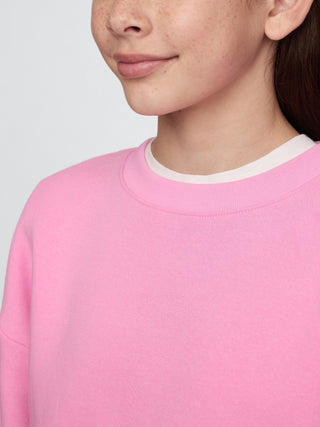 Sudadera Cuello Redondo de Algodón, Niña