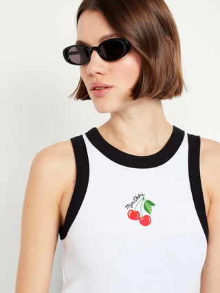 Camiseta sin Mangas con Diseño Cereza