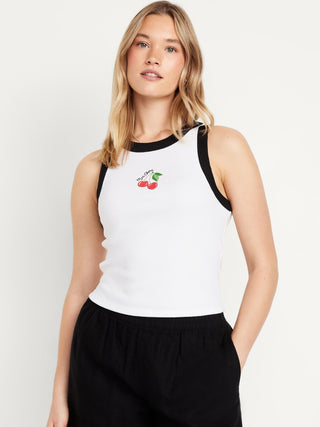 Camiseta sin Mangas con Diseño Cereza