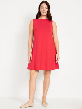 Vestido sin Mangas Cuello Alto